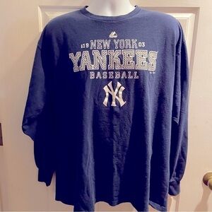 NY Yankees baseball long sleeve shirt with sleeve embellishment. Rare favorite.